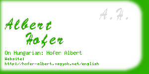 albert hofer business card